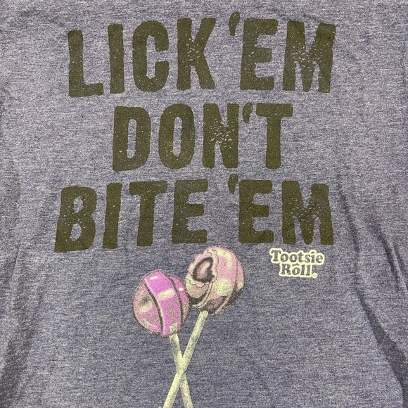 2012  purple/grape Tootsie Pop fitted tee size medium Lick ‘em Don’t Bite ‘em - Picture 2 of 3